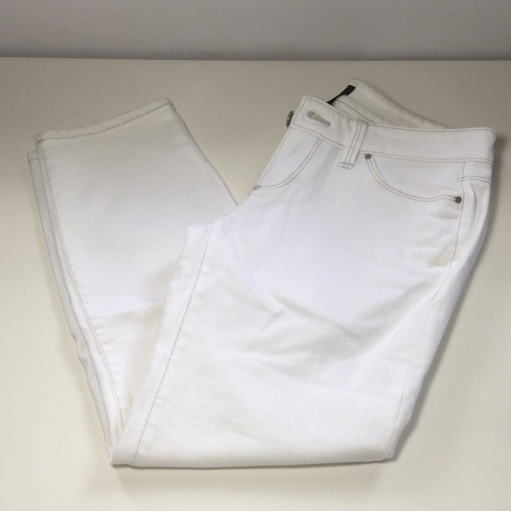 Ann Taylor cropped white jeans